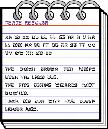 Peace Regular animated font preview