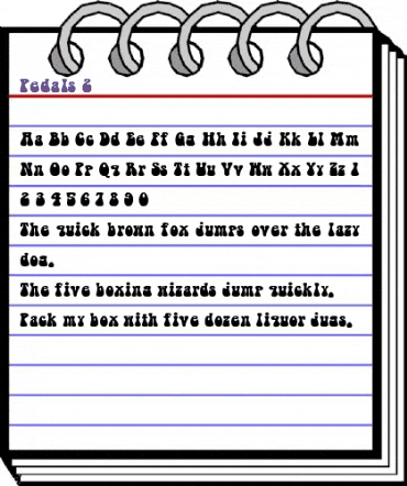 Pedals 2 Regular animated font preview