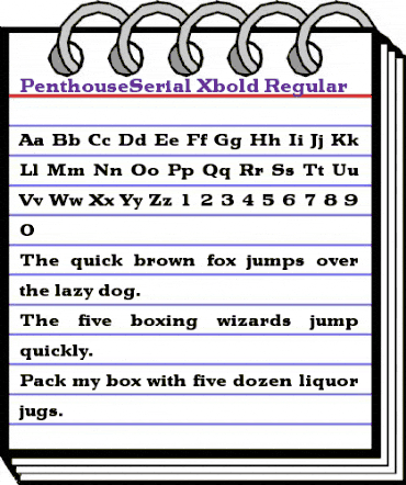 PenthouseSerial-Xbold Regular animated font preview