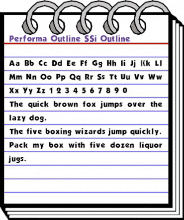 Performa Outline SSi Outline animated font preview