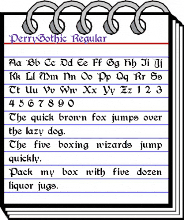 PerryGothic Regular animated font preview