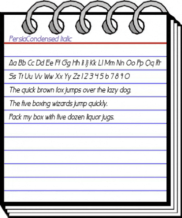 PersiaCondensed Italic animated font preview