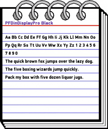 PF DinDisplay Pro Black animated font preview