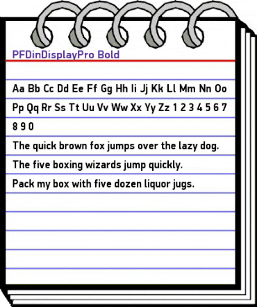 PF DinDisplay Pro Bold animated font preview