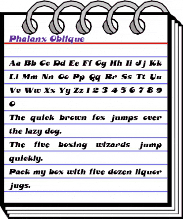 Phalanx Oblique animated font preview