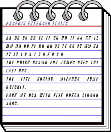 Phoenix-Extended Italic animated font preview