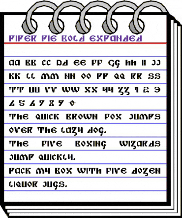 Piper Pie Bold Expanded Bold Expanded animated font preview