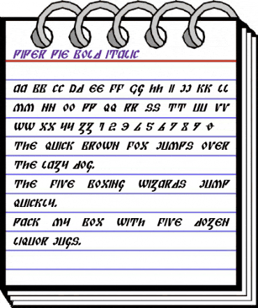 Piper Pie Bold Italic Bold Italic animated font preview