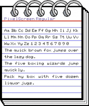 PixelScreen Regular animated font preview