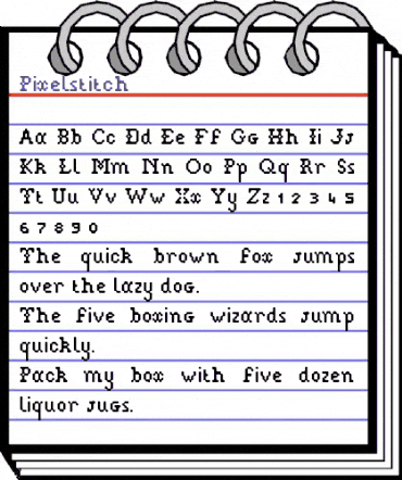 Pixelstitch Regular animated font preview