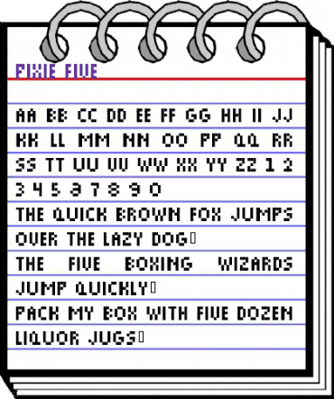 Pixie Five Regular animated font preview