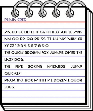 Plain Cred Regular animated font preview