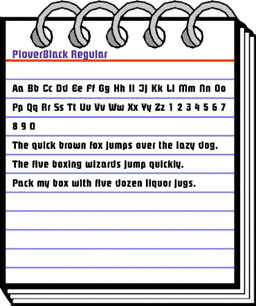 PloverBlack Regular animated font preview