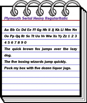 Plymouth-Serial-Heavy RegularItalic animated font preview