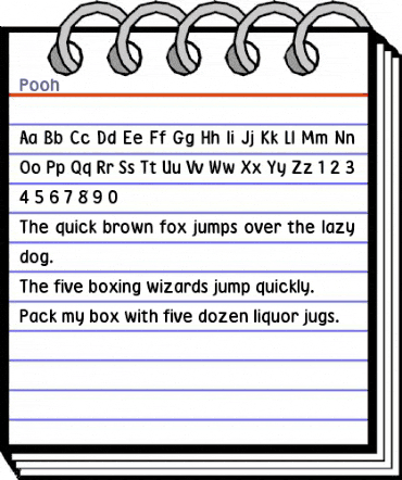 Pooh Regular animated font preview