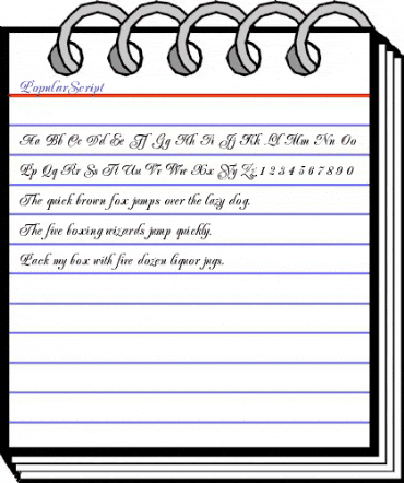PopularScript Regular animated font preview