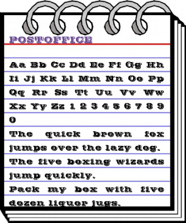 POSTOFFICE Regular animated font preview