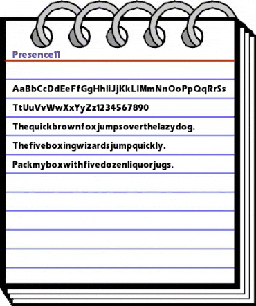 Presence 11 Regular animated font preview