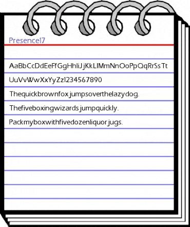 Presence 17 Regular animated font preview