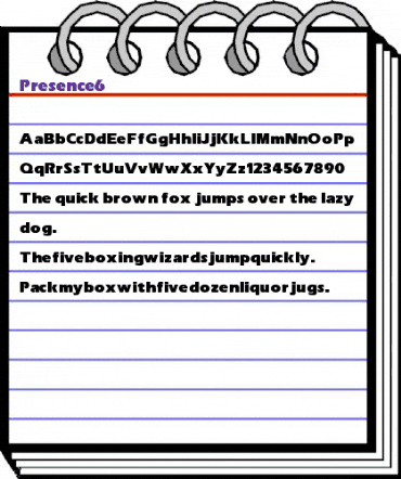 Presence 6 Regular animated font preview