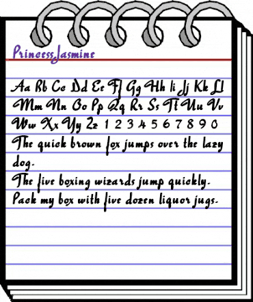 PrincessJasmine Regular animated font preview