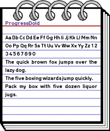 ProgressBold Regular animated font preview