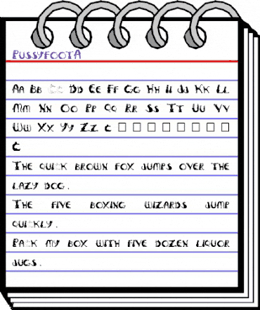 Pussyfoot Normal animated font preview
