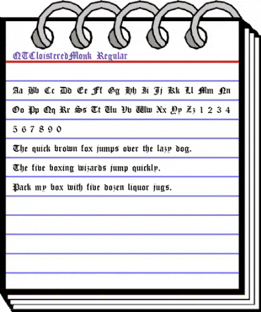 QTCloisteredMonk Regular animated font preview