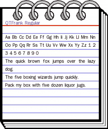QTFrank Regular animated font preview