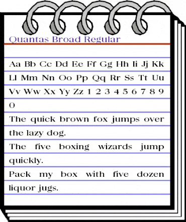 Quantas Broad Regular animated font preview