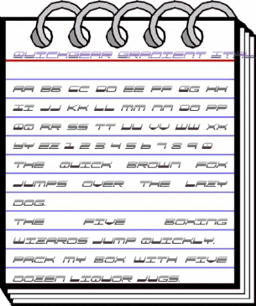 QuickGear Gradient Italic Italic animated font preview
