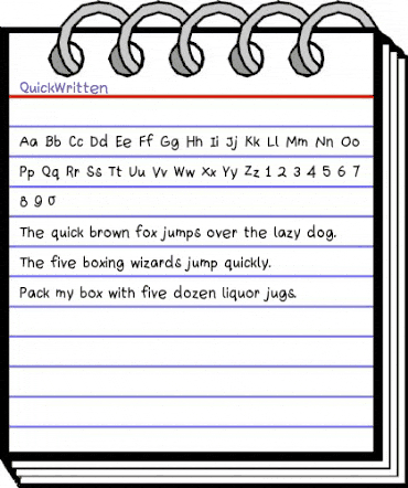 QuickWritten Regular animated font preview
