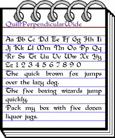 QuillPerpendicularWide normal animated font preview