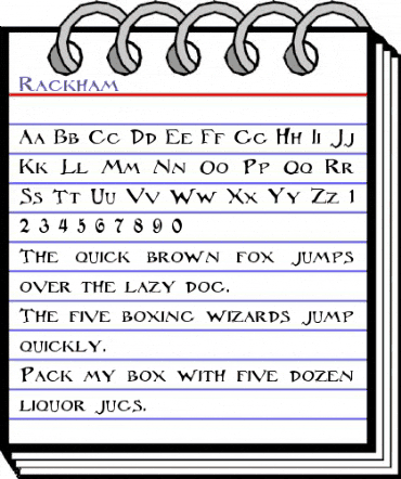 Rackham Regular animated font preview