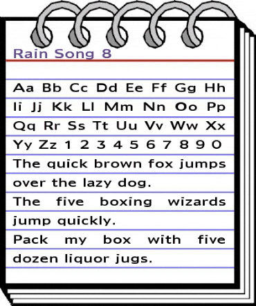 Rain Song 8 Regular animated font preview