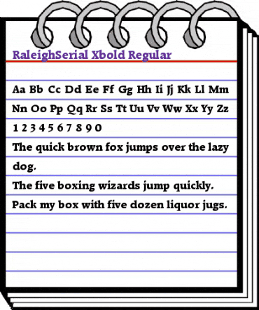 RaleighSerial-Xbold Regular animated font preview