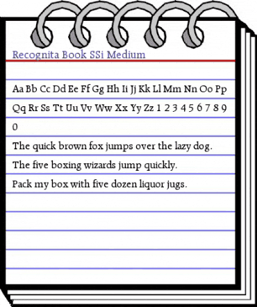 Recognita Book SSi Medium animated font preview