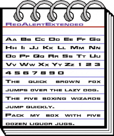 RedAlertExtended Regular animated font preview
