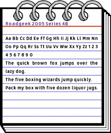 Roadgeek 2005 Series 4B Regular animated font preview