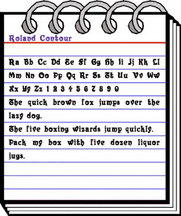 Roland Contour Regular animated font preview