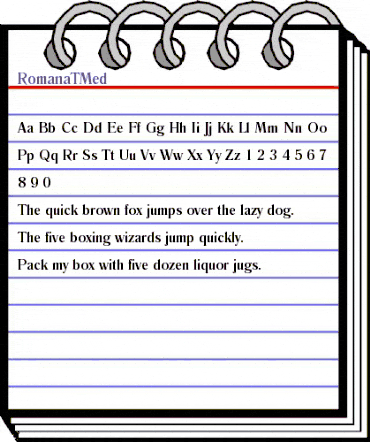 RomanaTMed Regular animated font preview