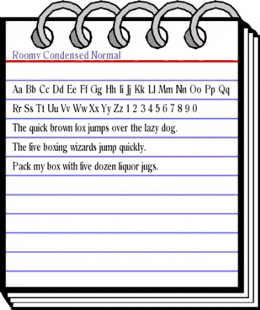 Roomy-Condensed Normal animated font preview