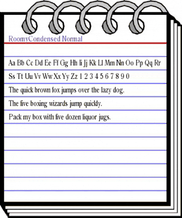 RoomyCondensed Normal animated font preview