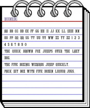 RuinedC Regular animated font preview