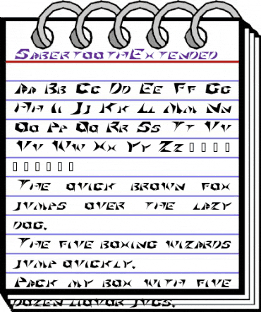 SabertoothExtended Regular animated font preview