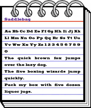 Saddlebag Regular animated font preview