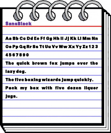 SansBlack Regular animated font preview