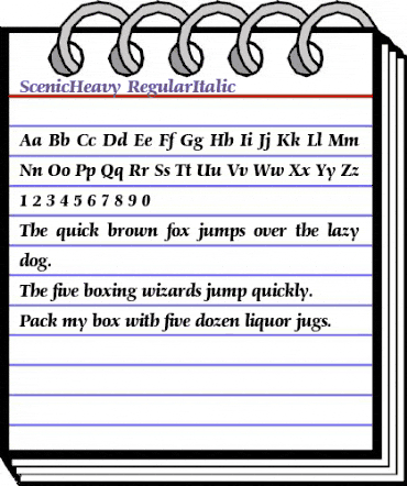 ScenicHeavy RegularItalic animated font preview