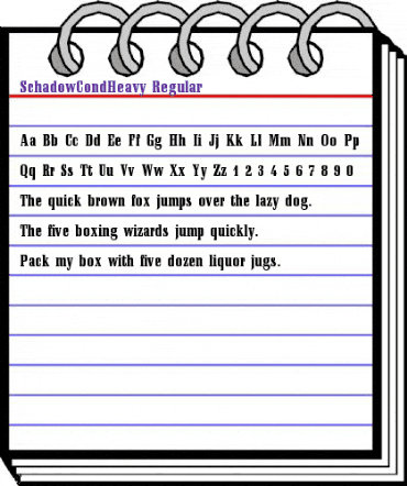 SchadowCondHeavy Regular animated font preview