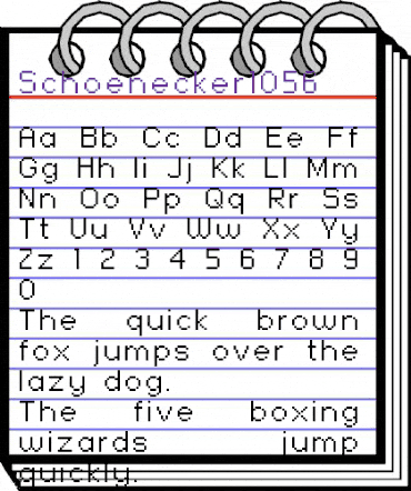 schoenecker 10_56 Regular animated font preview